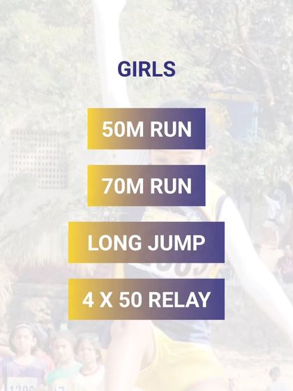 The list of events for the Girls U-8 category.