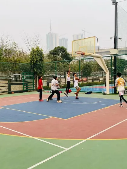 A player goes up for a layup, a fundamental scoring move we perfect.