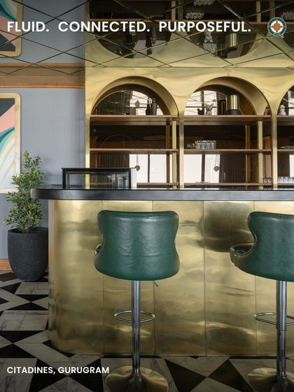 This graphic summarizes the design intent for Citadines: a space that is fluid, connected, and purposeful. The image of the brass bar with its clean lines and rich materials perfectly captures this philosophy.