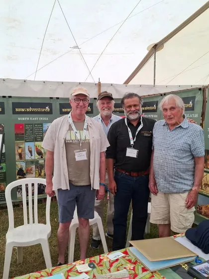 Our founder, Mohit Aggarwal, with guests at the Asian Adventures booth at the Global Birdfair. We bring decades of experience in birding, culture, and conservation to this prestigious event.