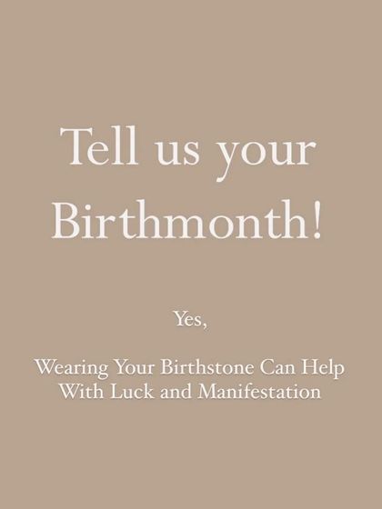 Tell me your birth month. This informational image explains that wearing your birthstone can help with luck and manifestation by enhancing your aura and energy levels.