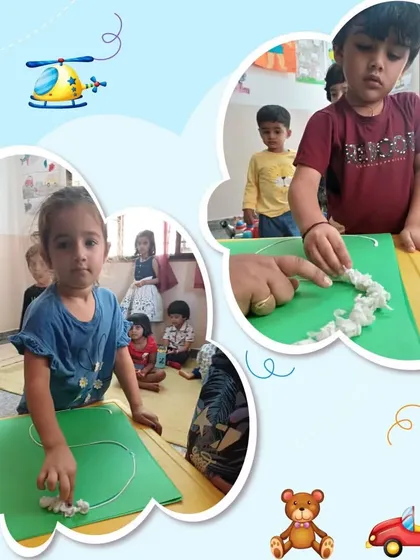 Another view of our phonics fun, where children learn letter shapes and sounds through tactile activities. This approach helps solidify their understanding in a playful manner.