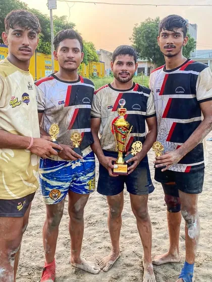 Four of our key players from the Hapur tournament with their main trophy and individual awards.