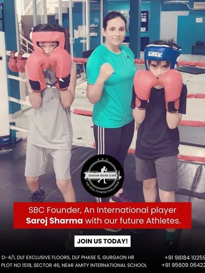 Here I am, Saroj Sharma, with two of my future athletes. As an international player and founder, I am personally invested in shaping the next generation of champions.