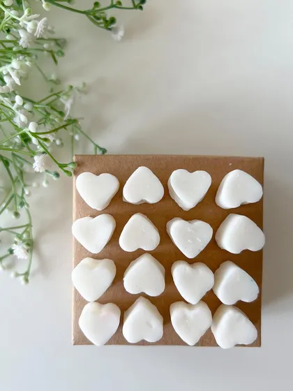 Our little heart melts are the cutest. They make a perfect, fragrant filler for any gift box or hamper.
