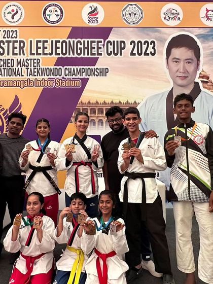 A group of our medal winners at the Grandmaster Leejeonghee Cup. Competing in international events in our own city is a fantastic opportunity.