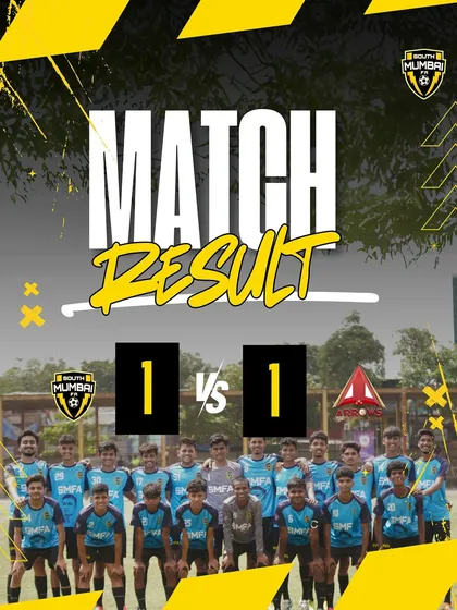 The final result of a hard-fought battle against Arrows FC. A 1-1 draw shows the grit and control our team displayed until the final whistle. We are always hungry for more.