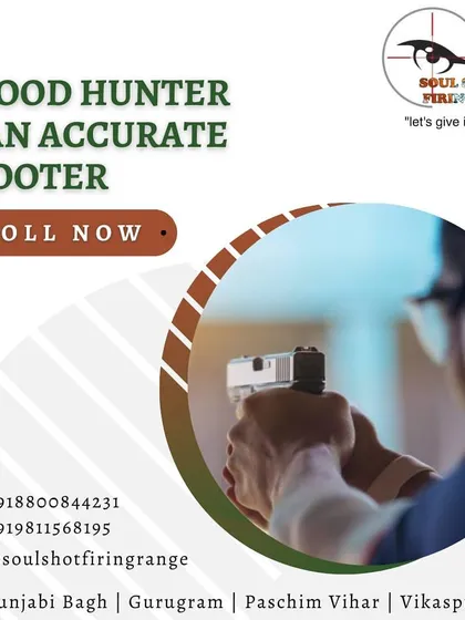 A good hunter is an accurate shooter. A graphic encouraging you to enroll now and perfect your aim with us.