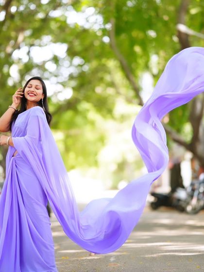 Pre Wedding Attire - Pre-Wedding Outfit Rental Flowing Trail Sarees photo 5