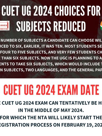 Stay updated on changes to the CUET UG 2024 exam pattern. This post details the reduction in the number of subjects a candidate can choose and provides the tentative exam date.