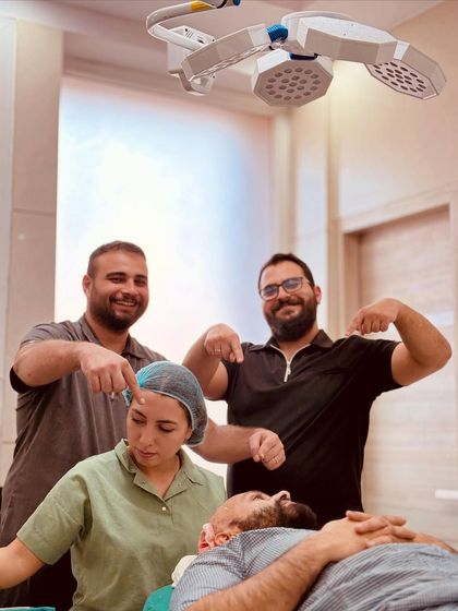 A fun moment in the operation theatre. Our Turkish team and the patient are all smiles, showing the comfortable and friendly environment we create during the surgery.