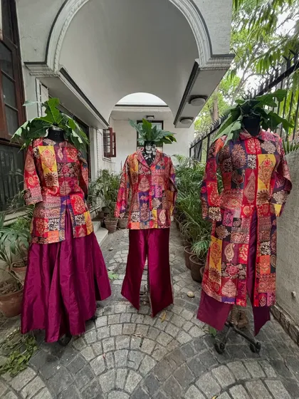 All three custom-made matching outfits together. Which one would you choose?