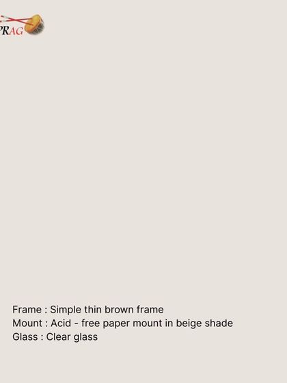 The details for framing a personal creation. We used a Simple thin brown frame, an Acid-free paper mount in a beige shade, and Clear glass to give this artwork a timeless and elegant finish.