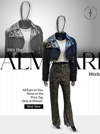 All eyes on you, none on the price tag. This is the smart way to wear designer fashion. This mannequin showcases an edgy party look that you can rent for a fraction of the retail cost.