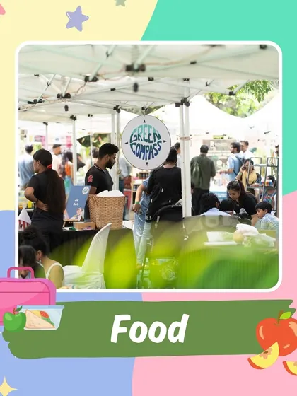 Food is a key part of the experience! This graphic highlights that you'll always find delicious options to refuel during your day of shopping and play.
