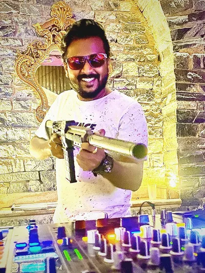 Firing beats and good vibes since 2006. I love to bring a sense of fun and entertainment to my performances, using props like this CO2 gun to hype up the crowd and create memorable moments.
