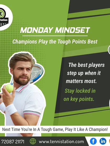 Monday Mindset: Champions play the tough points best. The best players step up when it matters most, so stay locked in on key points.