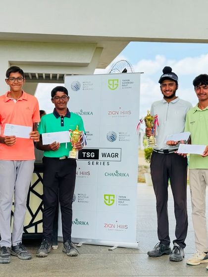 The winners' circle. A group of talented young golfers who competed with great energy and sportsmanship.