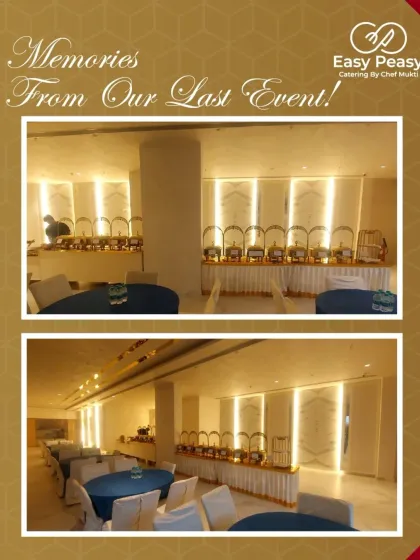 Memories from a recent event in a stylish, modern hall. We work with the venue's layout to create a food service area that is both functional and aesthetically pleasing.