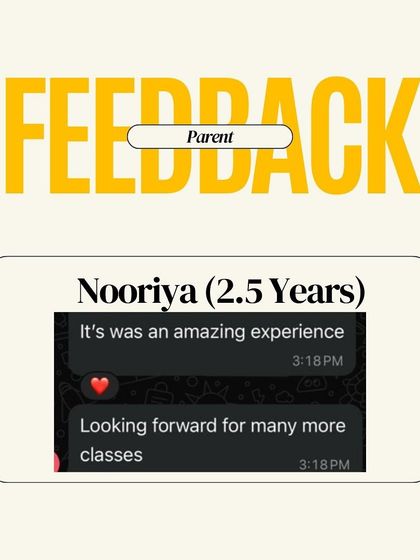 Short, sweet, and so encouraging. Nooriya's parent shared that it was an "amazing experience" and they are "looking forward to many more classes."