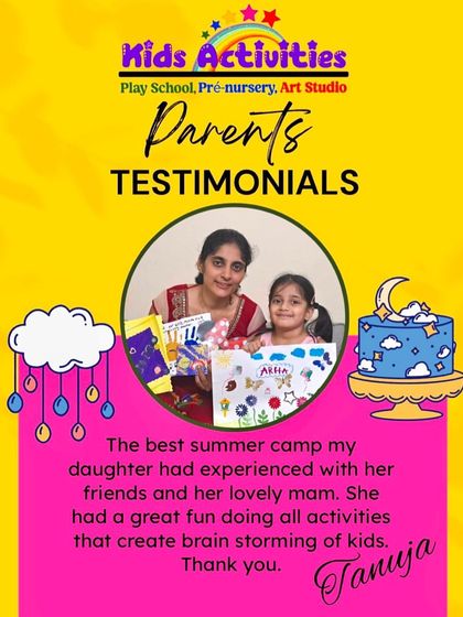 "The best summer camp my daughter had," says parent Tanuja. We are so happy that our brainstorming activities created a fun and memorable experience for her and her friends.