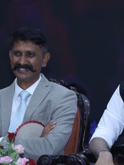 Sharing the stage with other dignitaries at the Jayanti celebration. These events are an opportunity to connect with leaders who share a common vision for cultural preservation.