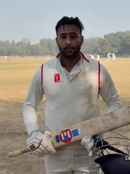 Shekhar Bakshi after his monumental innings of 151 for Delhi Blues.