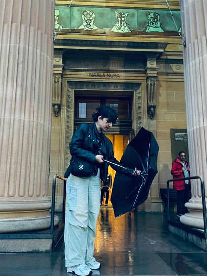 Another moment from my visit to the art gallery. The architecture, the weather, and the art itself all combine to create a feeling that I channel back into my designs.