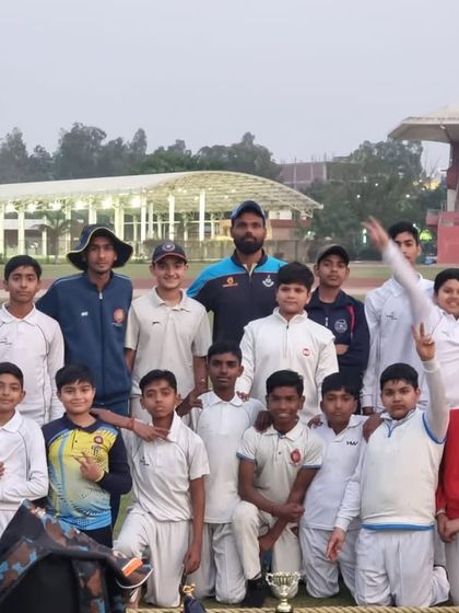 Our team posing with the trophy after a successful tournament in Delhi. We encourage our teams to travel and compete to gain wider exposure.