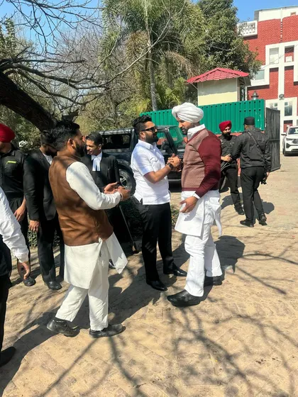 A group discussion with Amarinder Singh Raja Warring and other leaders, emphasizing our collective commitment to the cause.