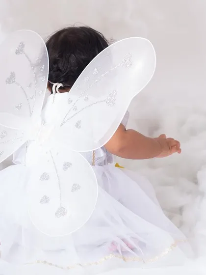A view from the back, showing off the delicate fairy wings. Even the details of the costume are important to capture.