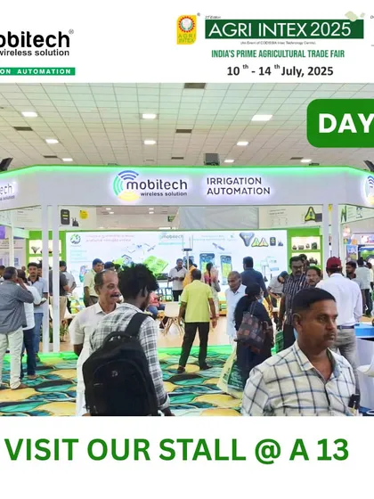 A wide shot of the crowd visiting our stall on Day 2 of Agri Intex.