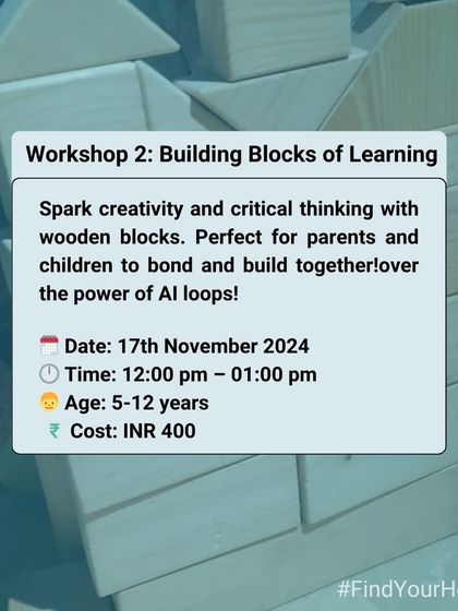 A close-up of wooden blocks from the 'Building Blocks of Learning' workshop. This image represents the simple yet powerful tools I use to help children spark creativity and develop critical thinking skills.