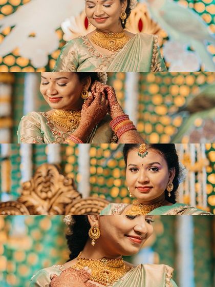 A duplicate of ID 101, this collage shows a bride's portraits from her engagement ceremony.