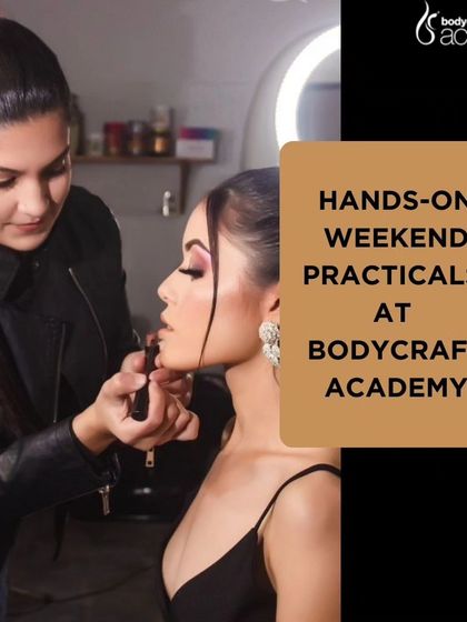 A duplicate of 276, this image emphasizes the crucial in-person practical component of our virtual makeup course.