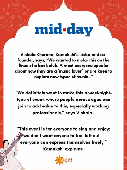 In this Mid-Day article, we explain our vision for The Naad Collective as being like a book club, where people can express themselves freely without feeling left out.