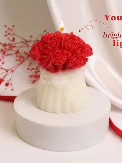 You are my brightest light! This beautiful candle, shaped like a bouquet of red roses, is the perfect romantic gift for Valentine's Day or any day you want to show your love.