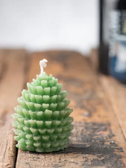 This fresh green pinecone candle is another great option for bringing a touch of nature indoors for the holidays.