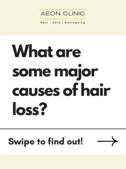 What are the major causes of hair loss? Swipe through this series to find out about the different factors that can contribute to thinning hair.