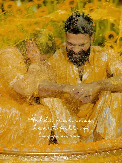 The beautiful chaos of a Haldi ceremony. I love capturing the unrestrained joy and laughter, moments filled with so much life and happiness that you can feel it years later.