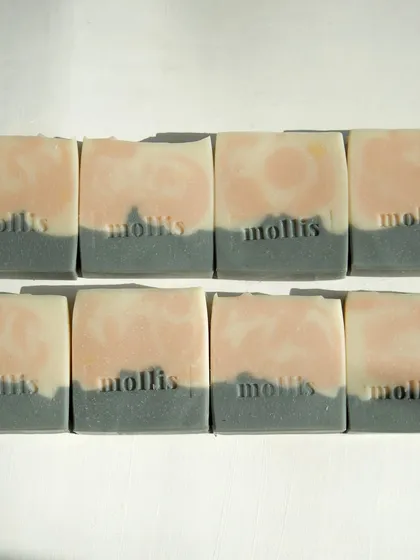 Lined up and ready to cure, these 'Aqua' bars capture the essence of a cool coastal breeze.