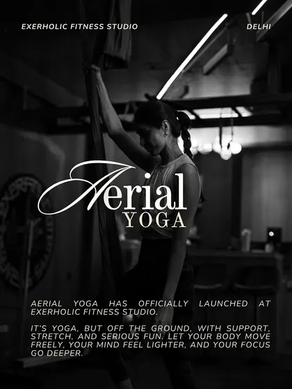 Aerial yoga has officially launched. It is yoga, but off the ground, with support, stretch, and serious fun. Let your body move freely and your mind feel lighter.