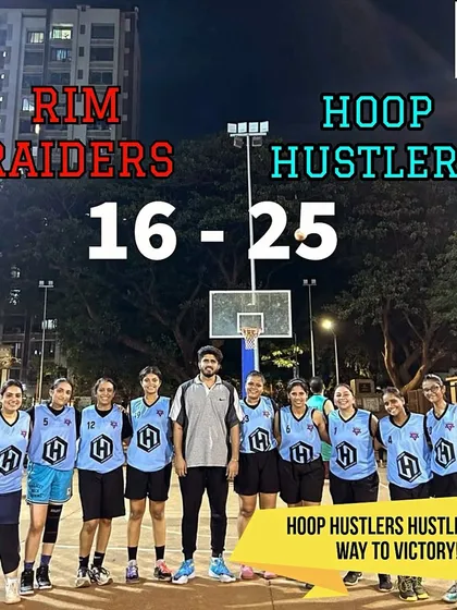 The result from a women's game at Hooplah '24, where the Hoop Hustlers hustled their way to victory.