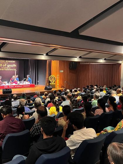 The view from the audience at my Music Academy concert. It's a privilege to perform in such a hallowed space, filled with discerning music lovers.