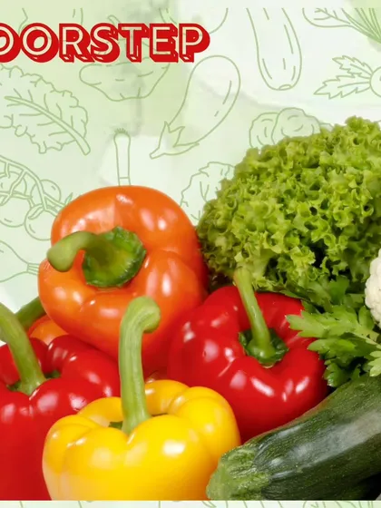 A close-up of our farm-fresh bell peppers, lettuce, and cauliflower. The rich colors and textures are a sign of their nutritional value and freshness, delivered straight to your doorstep.