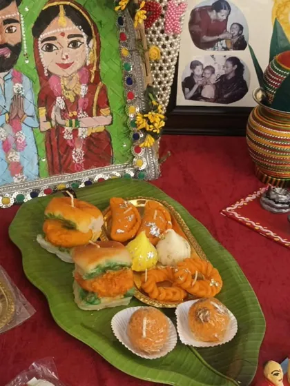I was so happy to see my mithai and vadapav candles used in a wedding rukhavat. It's wonderful to see my handmade creations becoming a part of such special family celebrations.