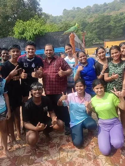 A day full of memories at Surja Waterpark. A group of our students and teachers posing for a photo, all smiles after a fun day in the water.