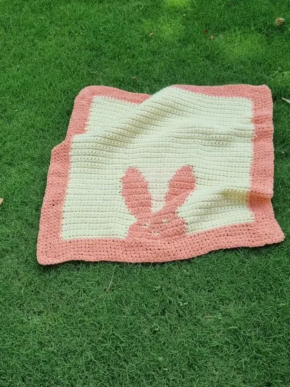 The simple, modern design of this bunny blanket makes it a lovely addition to any nursery.