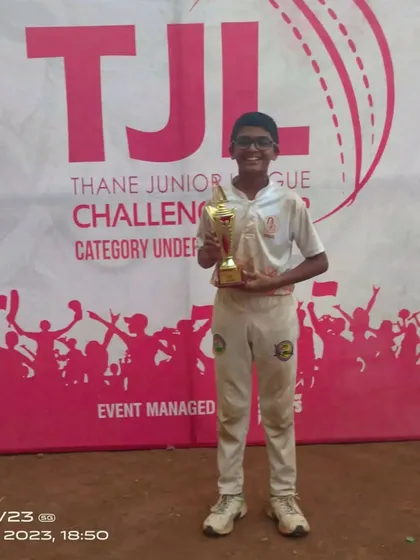 Another trophy for Parth Rane, this time for his all-round performance as captain in the TJL U-12 tournament.