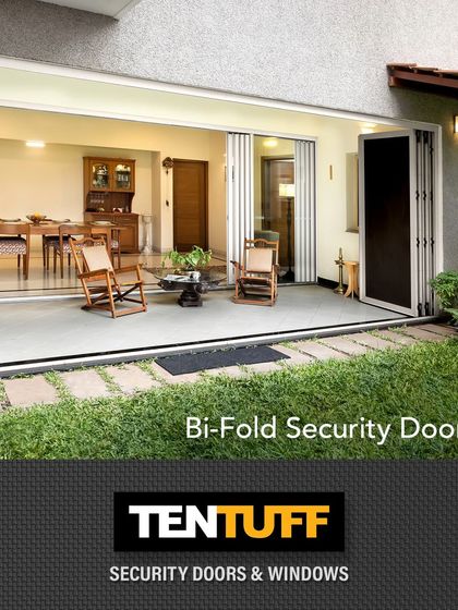 This perspective highlights how our Bi-Fold Security Doors create an inviting and open atmosphere. When closed, the high-tensile mesh provides a formidable barrier against intruders and pests, allowing you to enjoy your view with complete peace of mind.